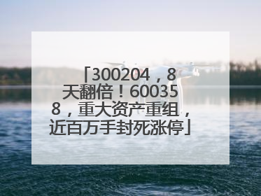 300204，8天翻倍！600358，重大资产重组，近百万手封死涨停